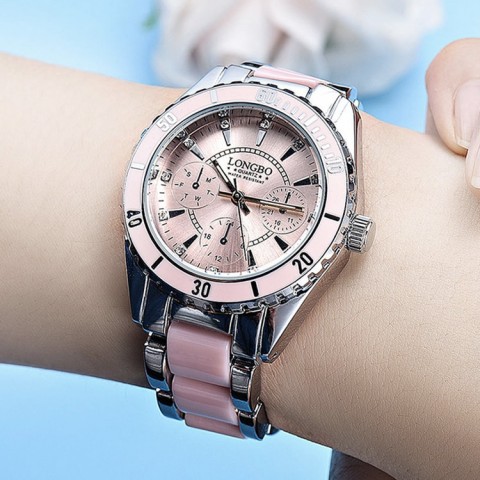 Ceramic steel band watch waterproof luminous ladies quartz watch