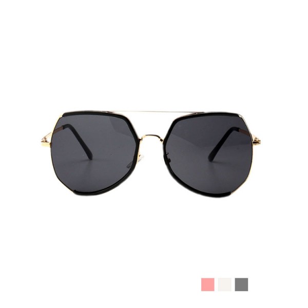 Oversized frame fashionable retro gilt sunglasses