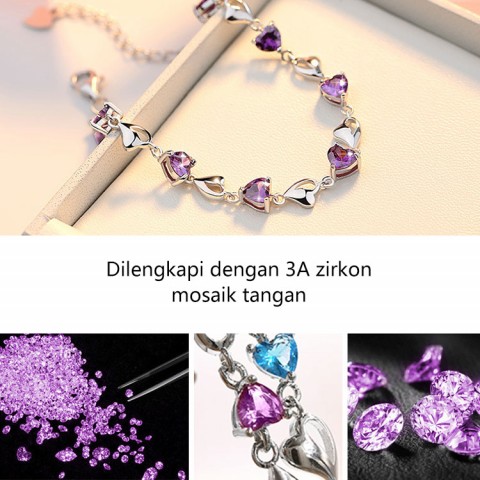 Gelang perak wanita Ocean Heart