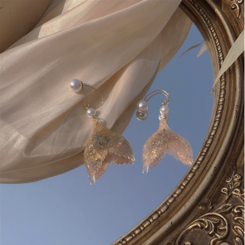 Mermaid legendary fashion Symphony earrings two-color combination