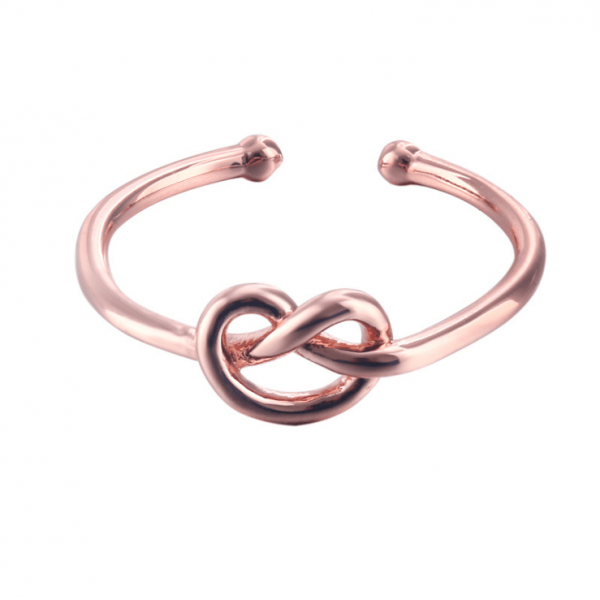 s925 sterling silver love knot tri-color..