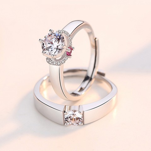 Flower 925 Sterling Silver Wedding Rings