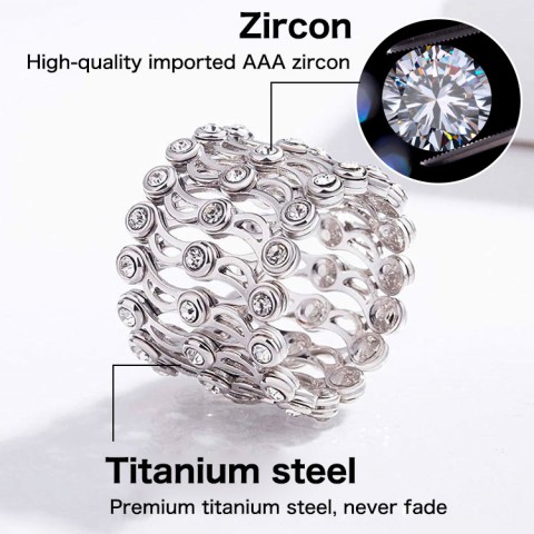 Fashion Three-row zircon telescopic ring bracelet 2-in-1 