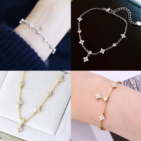 Ophelia Clover Moissanite Bracelet