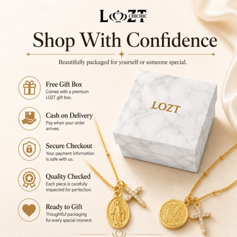 Cross Zircon Birheng Maria Necklace