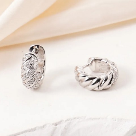 Hoop Moissanite Shine Earrings