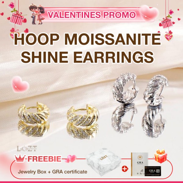 Hoop Moissanite Shine Earrings..