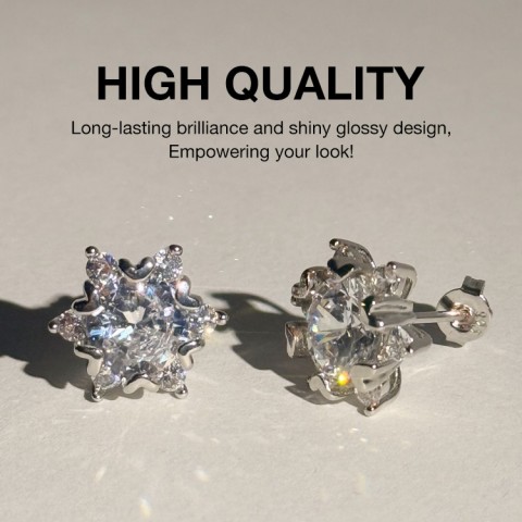 Snowflake Moissanite Earrings