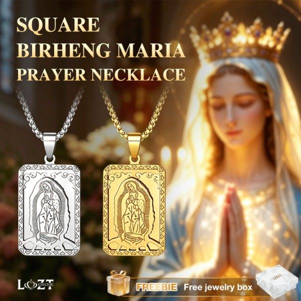 Square Birheng Maria Prayer Necklace