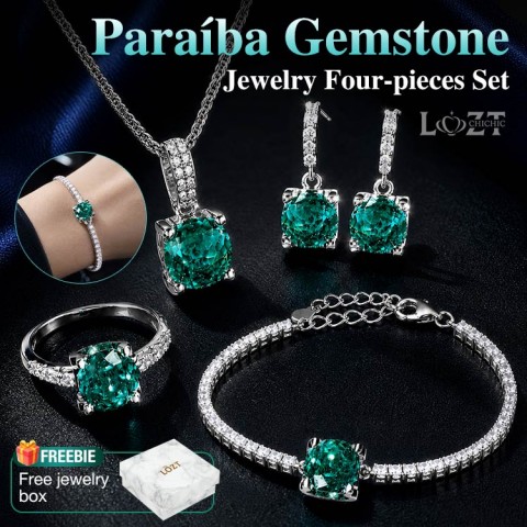 Paraíba Gemstone Jewelry Four-pieces Set