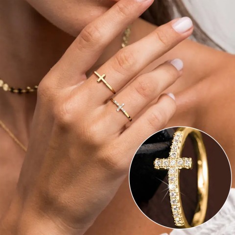 Zircon Cross Ring Set