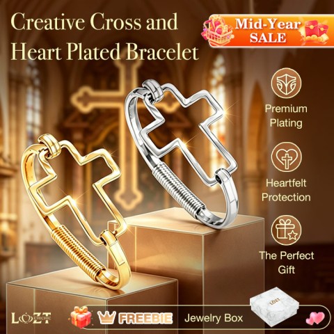 Creative Cross and Heart Plated Bracelet