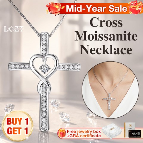 Cross Moissanite Necklace