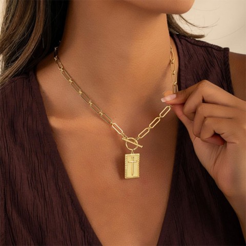 Cross Charm Choker Necklace