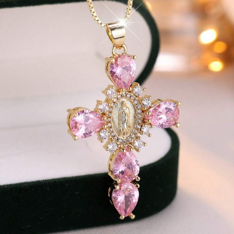 Birheng Maria Cross Pendant Necklace