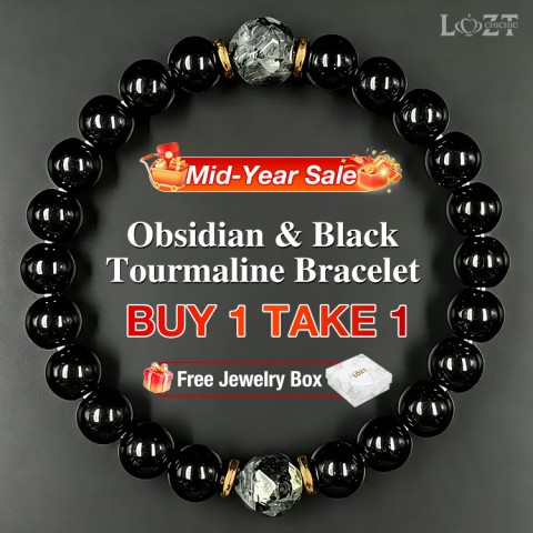 Obsidian & Black Tourmaline Bracelet