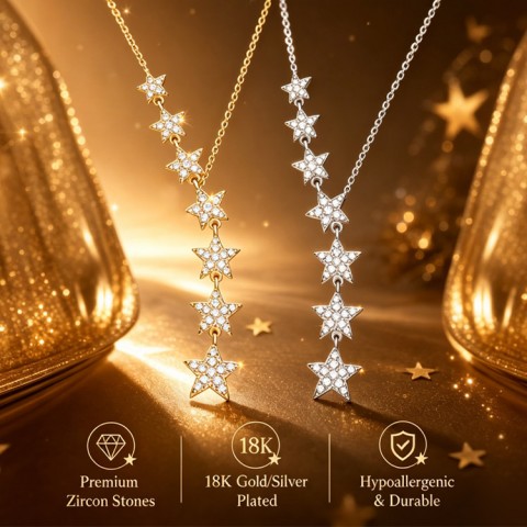 Zircon Star Clavicle Necklace
