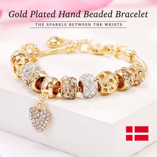 Gold-plated hand-beaded bracelet