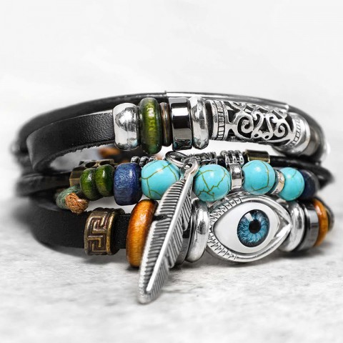 Tibetan Turquoise Evil Eye Purification Bracelet