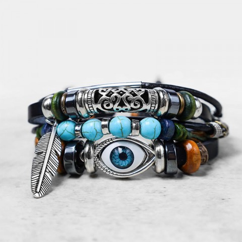 Tibetan Turquoise Evil Eye Purification Bracelet