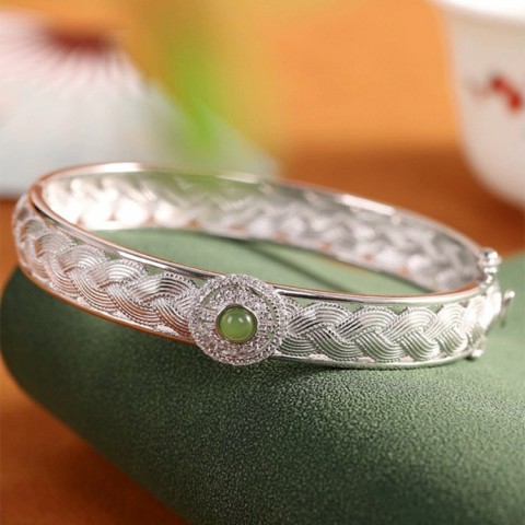 Jadeite Braided Lace Bracelet