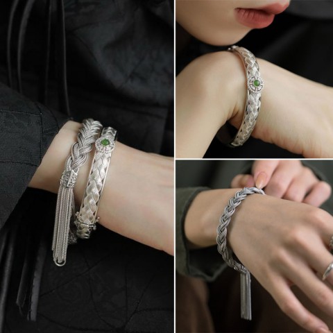 Jadeite Braided Lace Bracelet