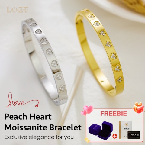 Peach Heart  Moissanite Bracelet