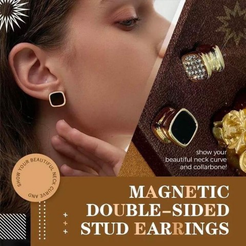 Magnetic Diamond Double-sided Stud Earrings