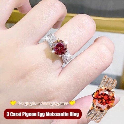 3 Carat Pigeon Egg Moissanite Ring