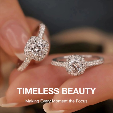 Classic 1 carat Moissanite diamond ring