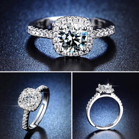 Classic 1 carat Moissanite diamond ring