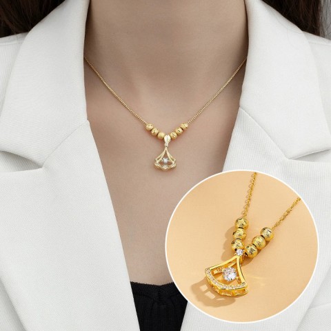 24k Gold Plated Ginkgo Leaf Pearl Jewelry