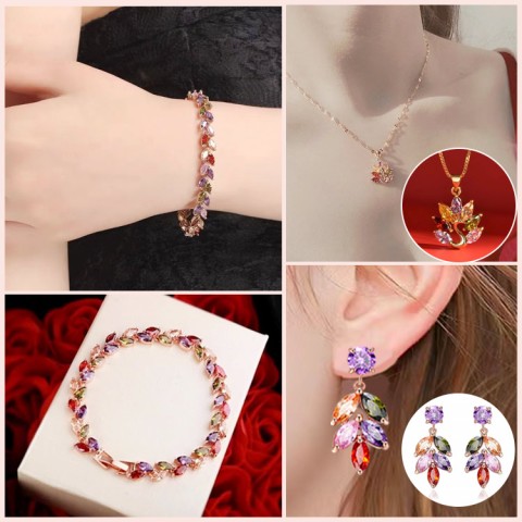 Colorful Zircon Jewelry Set