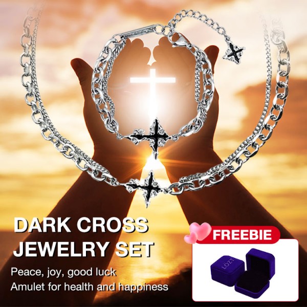 Dark cross jewelry set