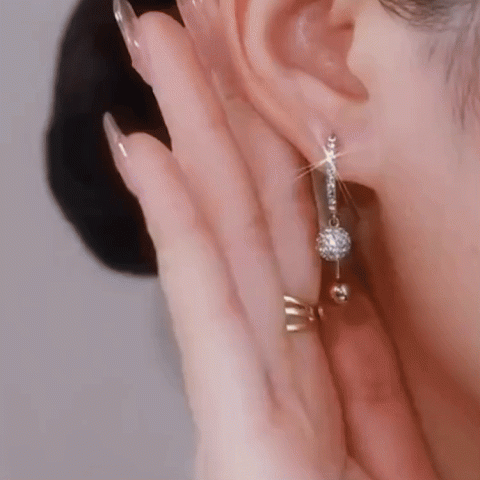 Zircon ball drop earrings