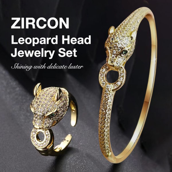 Zircon Leopard Head Jewelry Set..