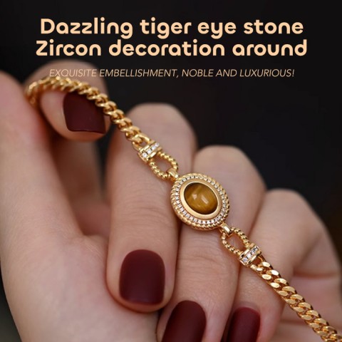 French vintage tiger eye zircon jewelry