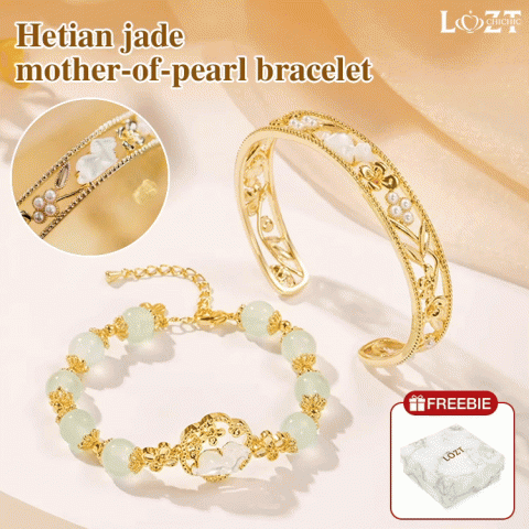 Hetian jade mother-of-pearl bracelet