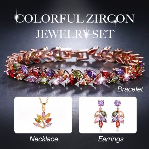 Colorful Zircon Jewelry Set