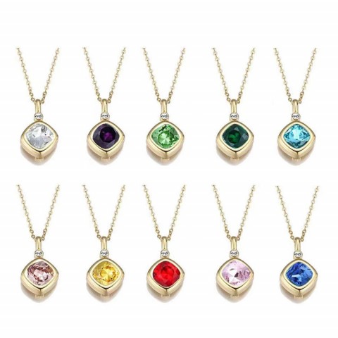 Interchangeable Zircon Necklaces with 10 heart pendants	