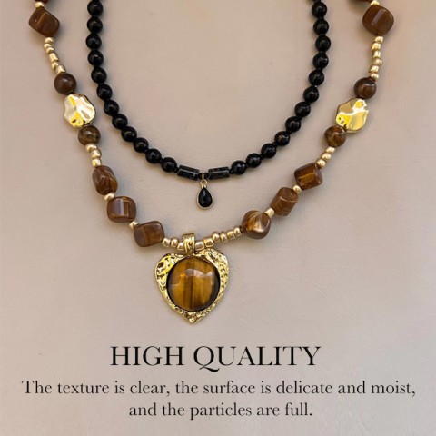 Natural stone tiger eye stone necklace