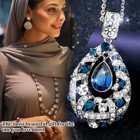 Sparkling Diamond Water Drop Women's Temperament Necklace