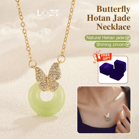 Butterfly Hotan Jade Necklace