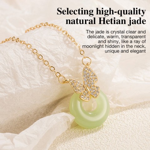 Butterfly Hotan Jade Necklace