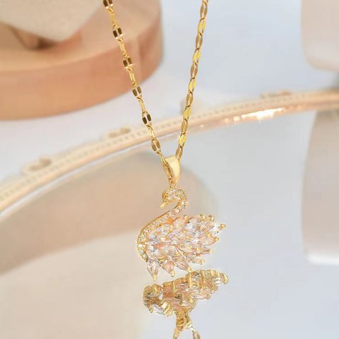 Zircon Swan Necklace