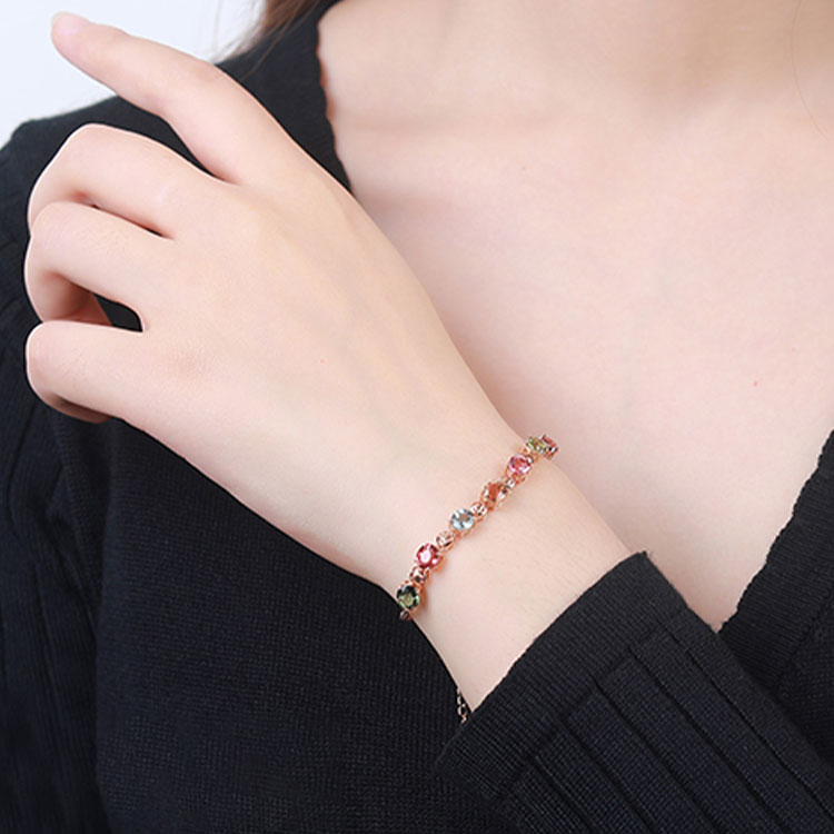 Rainbow Gemstone Plated 18k Rose Gold Bracelet-Buy 2pcs get 200pesos off