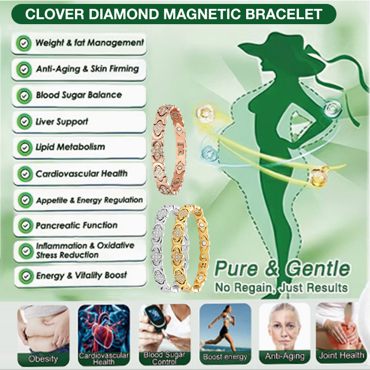 Mid-year Promo to get a 100P discount - Clover Diamond Magnetic Bracelet - Found your stress-relief secret Magnetic Wellness Boost