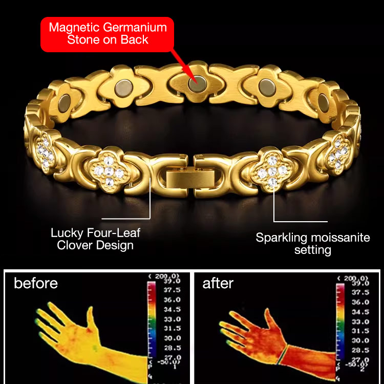 Mid-year Promo - Clover Diamond Magnetic Bracelet - Found your stress-relief secret, Magnetic Wellness Boost
