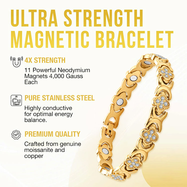 Mid-year Promo - Clover Diamond Magnetic Bracelet - Found your stress-relief secret, Magnetic Wellness Boost