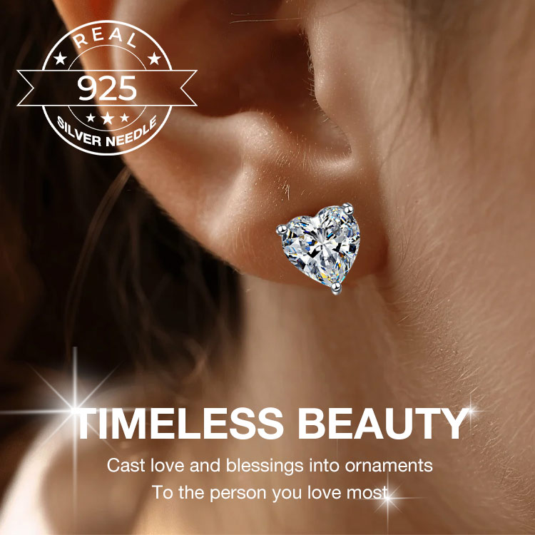Independence Day Sale-Buy 1 Get 1-Heart Moissanite Earrings– GRA Certified Brilliance – Free Luxury Jewelry Box – Perfect Holiday Gift to Sparkle Your Season